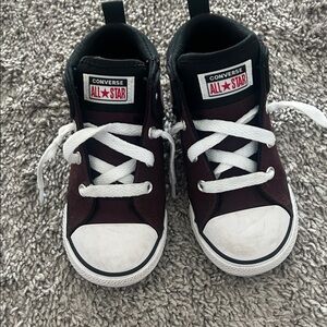 Converse Kids' Burgundy and White High-Top Sneakers